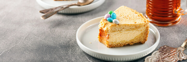 Homemade cottage cheese pie