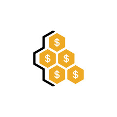 Honey logo icon design, Vector illustration, Money with Honey Logo Design Concept. Food logo template