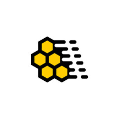Honey logo icon design, Vector illustration, Fast Honey Logo Design Concept. Food logo template