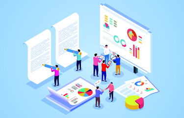 Business team work together in the office and make plans, market analysis and marketing