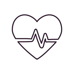 heart pulse line style icon vector design