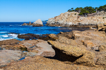 Sandstone and Conglomerate Beds of The Carmelo Foundation on  Sea Lion Point, Point  Lobos, State...