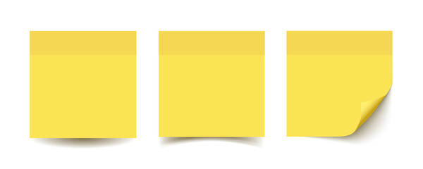 Sticky note paper isolated realistic vector illustration