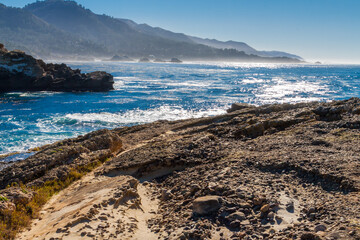 Sandstone and Conglomerate Beds of The Carmelo Foundation on The Shore Line of Sea Lion Cove, Point...