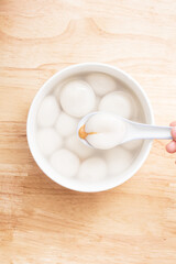 Glutinous rice balls, a traditional Chinese holiday snack