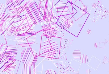 Fototapeta premium Light Purple, Pink vector texture with poly style with circles, cubes.