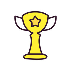 trophy line and fill style icon vector design