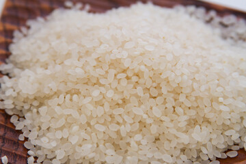White rice sushi rice close up