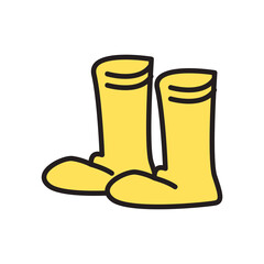 farmer boots line and fill style icon vector design