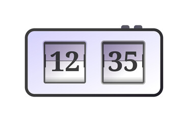 Table analog flip clock. Retro style alarm clock, time measuring device. Conception of punctuality and accuracy flat vector illustration isolated on white background.
