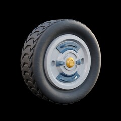 Futuristic sci fi wheel in black background