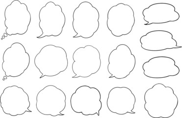 漫画風もこもこ吹き出しセット