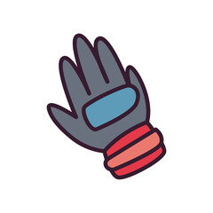 Soccer glove line and fill style icon vector design
