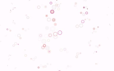 Light Pink vector template with circles.