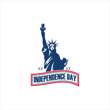 Statue Of Liberty Emblem America Logo Silhouette Icon Vector