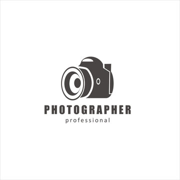 camera logo silhouette icon vector