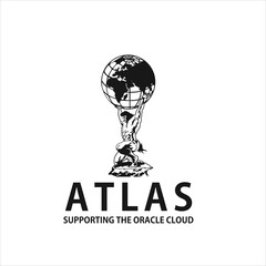 atlas logo design silhouette icon vector