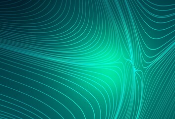 Light Green vector texture with curved lines.