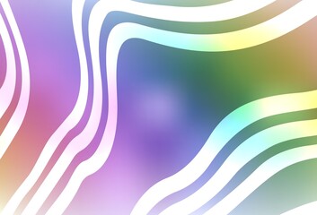 Light Multicolor vector background with curved lines.