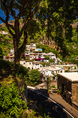 Characteristic alley in Positano town, Amalfi coast, Italy, Europe