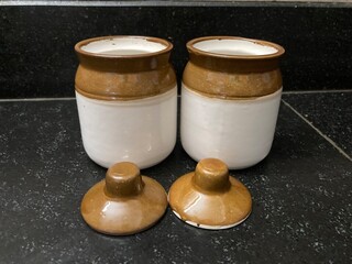 white glass jar