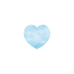 Blue sky Heart with Watercolor style texture, Heart icon vintage design isolated on white background, Vector illustration
