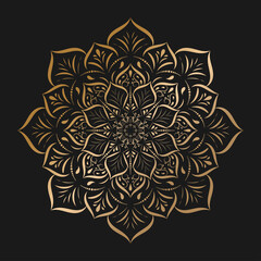 Circular Flower Mandala with vintage floral style, Vector mandala Oriental pattern, Hand drawn decorative element. Unique design with petal flower. Concept relax and meditation use for page logo book