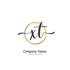 X T XT Initial handwriting and signature logo design with circle. Beautiful design handwritten logo for fashion, team, wedding, luxury logo.