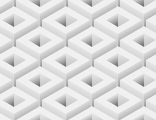 Vector 3D geometric monochrome seamless background