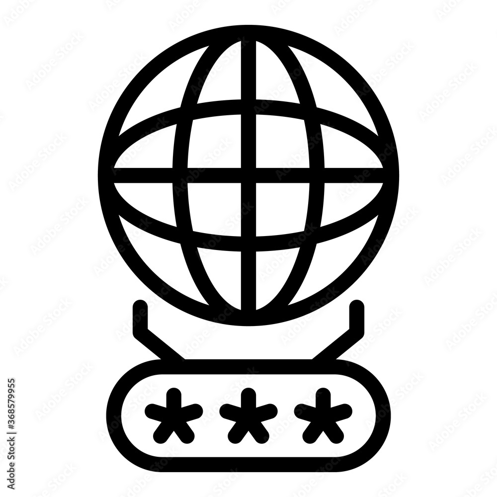 Poster global smart authentication icon. outline global smart authentication vector icon for web design iso