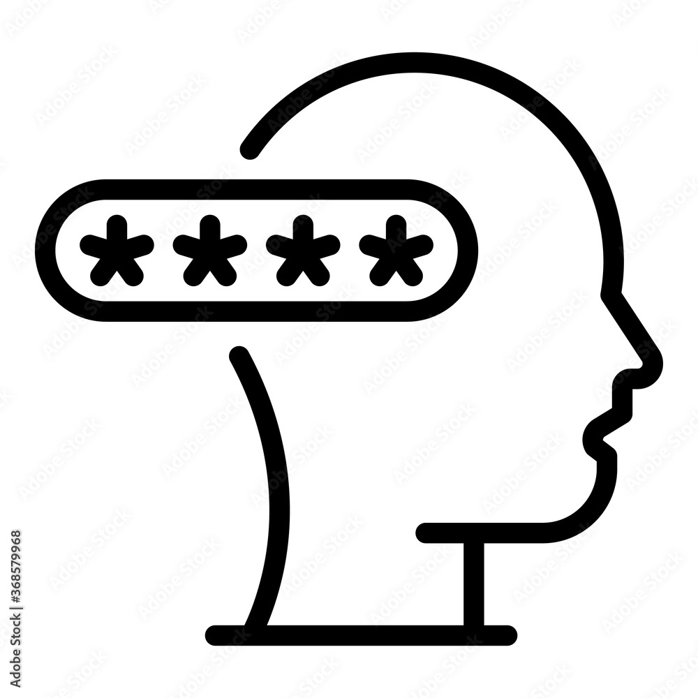 Poster smart thinking authentication icon. outline smart thinking authentication vector icon for web design