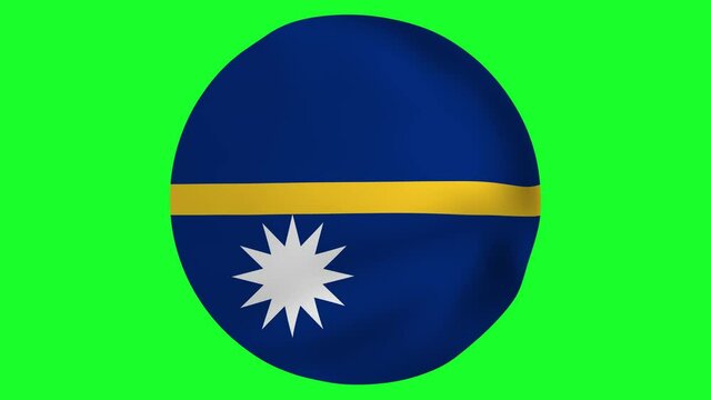 Round Flag of Nauru waving in air 4k UHD Animation