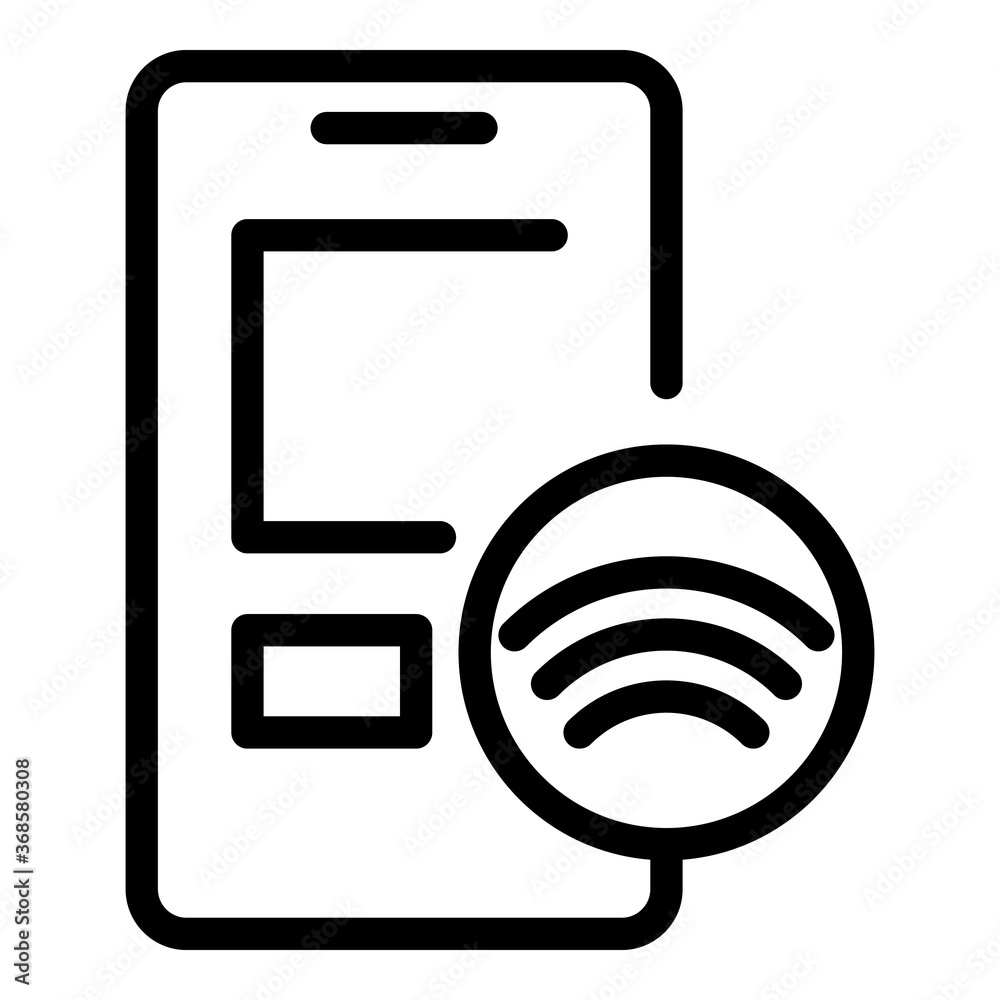 Poster smartphone wifi remote access icon. outline smartphone wifi remote access vector icon for web design