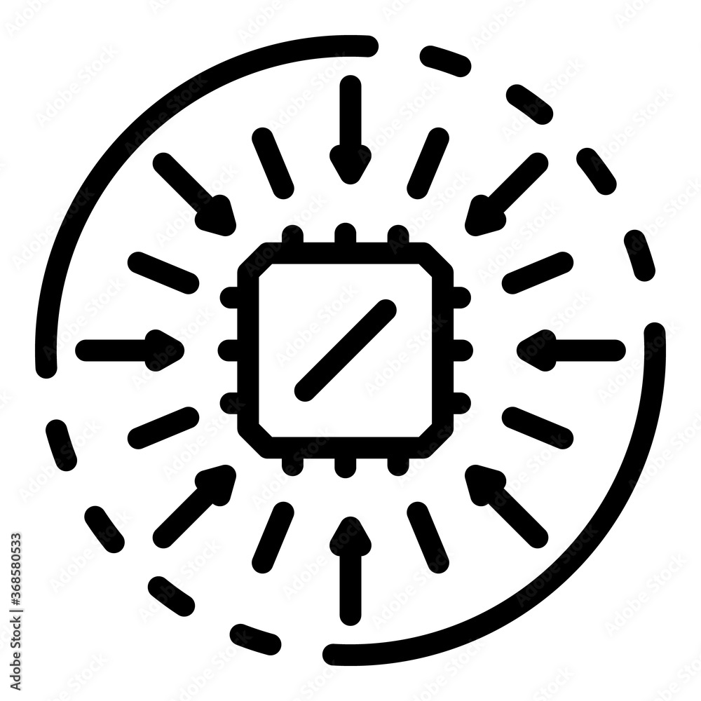 Poster operating system processor icon. outline operating system processor vector icon for web design isola