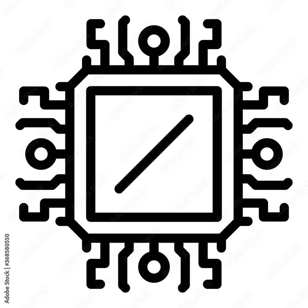 Poster operating system modern processor icon. outline operating system modern processor vector icon for we
