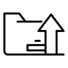 Operating system upload folder icon. Outline operating system upload folder vector icon for web design isolated on white background