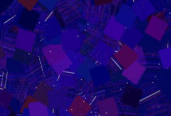 Light Blue, Red vector background with triangles, circles, cubes.