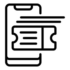 Smartphone bus ticket icon. Outline smartphone bus ticket vector icon for web design isolated on white background