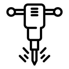 Metallurgy hammer drill icon. Outline metallurgy hammer drill vector icon for web design isolated on white background