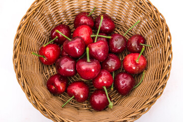Fototapeta na wymiar Fresh, red cherries