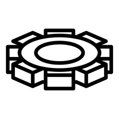 Metallurgy cog wheel icon. Outline metallurgy cog wheel vector icon for web design isolated on white background