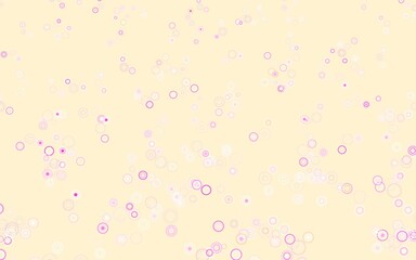 Light Pink, Yellow vector pattern with spheres.