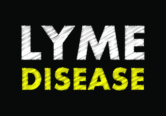 Lyme disease writing text on black chalkboard. vector illustration