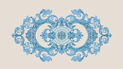 Deurstickers Baroque Rococo style wallpaper design, European background pattern, suitable for textile, clothing and bottom design © zhang