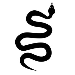 Fototapeta premium black silhouette snake. snake icon on white background. snake sign.