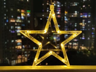 Star shaped LED lighting as a festive decoration