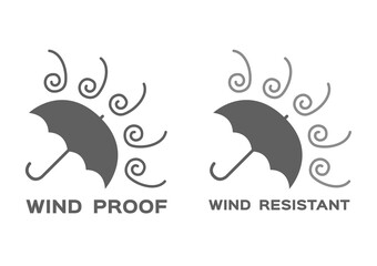 wind proof and resistant icon vector