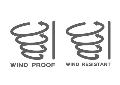 wind proof and resistant icon vector