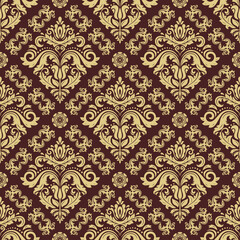 Orient classic brown and golden pattern. Seamless abstract background with vintage elements. Orient background. Ornament for wallpaper and packaging