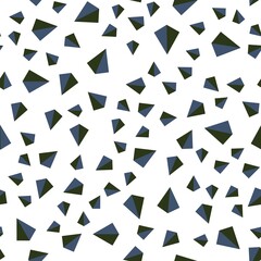 Dark Blue, Green vector seamless, isometric background with triangles. Decorative design in abstract style with triangles. Texture for window blinds, curtains.